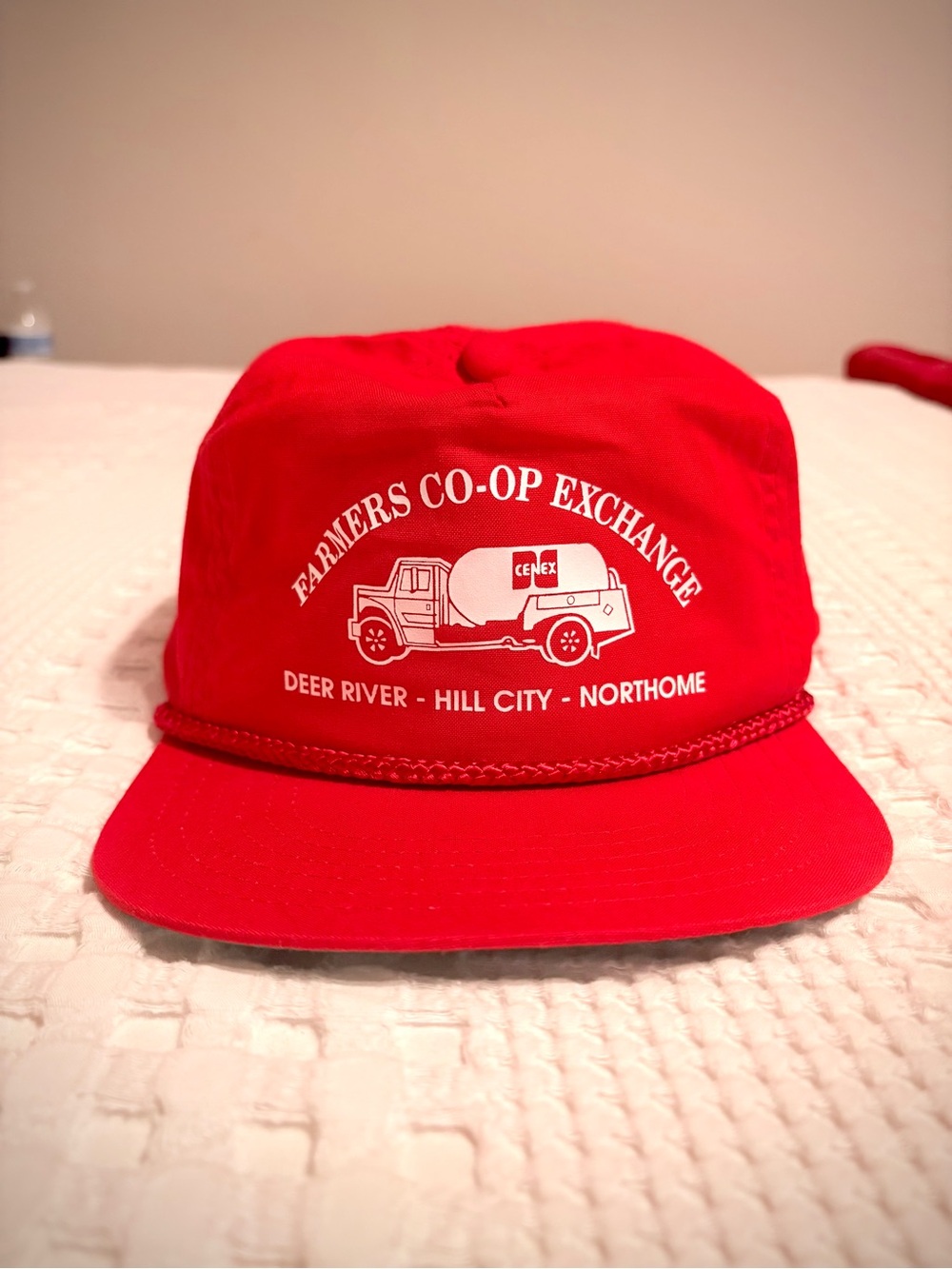 Vintage old stock NWOT rope trucker hat red - OSFM